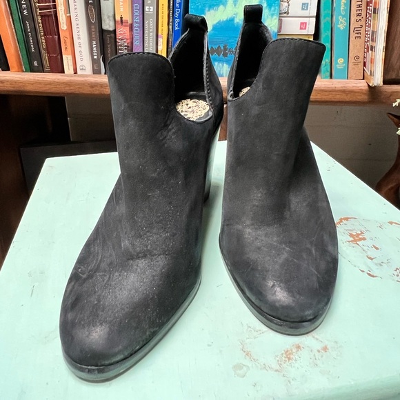 Vince Camuto | sueded cutout booties - Picture 2 of 6